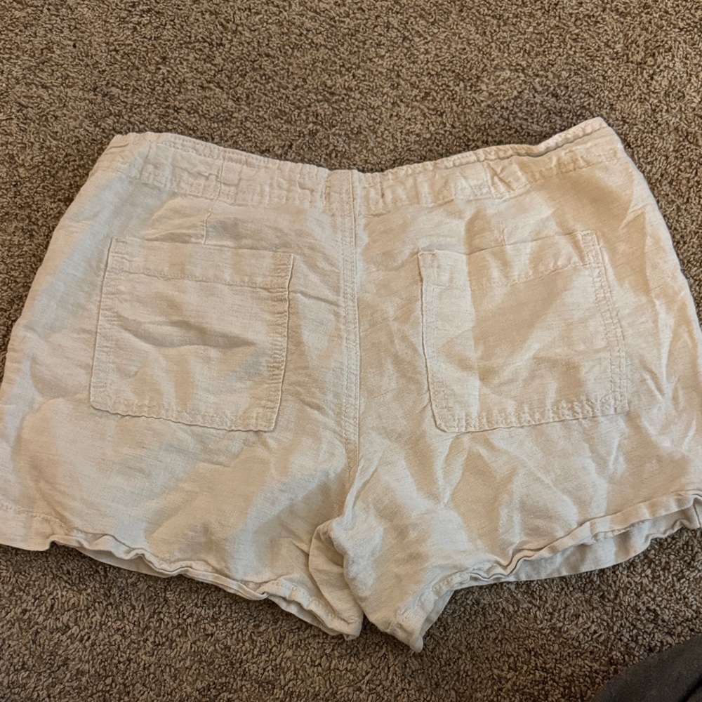 GAP Women's Cream linen Drawstring Shorts - Picture 4 of 4